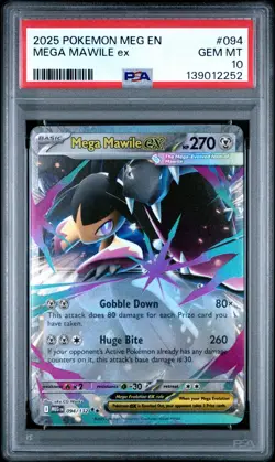 2025 Pokemon Mega Mawile EX #094 PSA 10 Gem Mint - Mega Evolution EX Card - Image 1