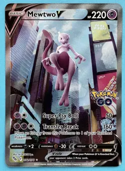 Pokemon TCG Mewtwo v Alt Art Full Art Holo Ultra Rare Card 072/078 - Image 1