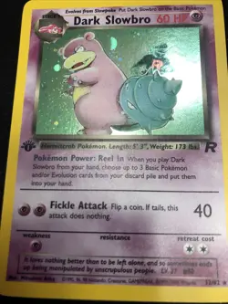 Pokemon TCG Dark Slowbro 1st Edition Rare Holo Card #12/82 Team Rocket - Image 1