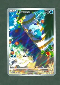 Oshawott 105/086 Sv: White Flare Holo Illustration Rare / IR Pokemon Card NM - Image 1