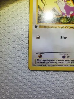 Pokemon TCG Rattata Base Set 1st Edition Shadowless Card 61/102 Regular Common - Image 5