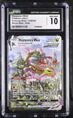 (PSA) CGC 10 Rayquaza VMAX Evolving Skies Full Alt Art Pokemon Card 218 Gem Mint - Image 1