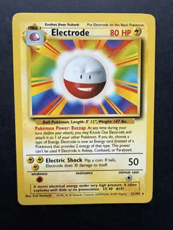 Pokemon Cards: Electrode 21/102: Base Set Non Holo Rare: LP - Image 1