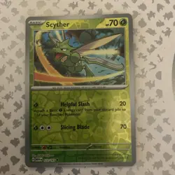 Pokemon Card Scyther Pokemon 151 Reverse Holo Uncommon 123/165 Near Mint - Image 1