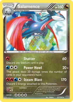 Salamence 57/108 Holo Rare XY - Roaring Skies Pokemon Card - Image 1