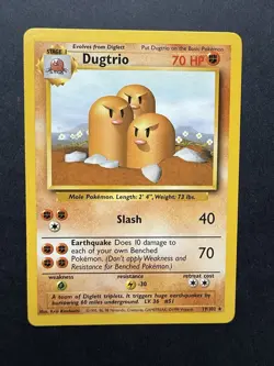 Pokemon Cards: Dugtrio 19/102: Base Set Non Holo Rare: LP - Image 1
