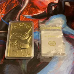 Pokemon #25 Pikachu 23k Gold Plated Trading Card 1999 Burger King w/ COA & Ball - Image 2