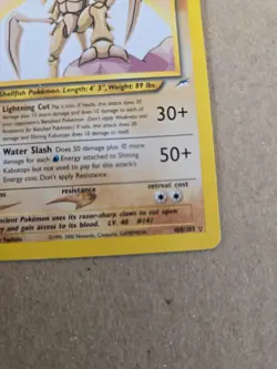Pokemon Neo Destiny Shining Kabutops Holo Card 108/105 WOTC - Image 4