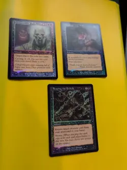 Reaping the Graves,Skulltap,Unburden MTG FOIL Shooting Star. Scourge 2003 3 Card - Image 1