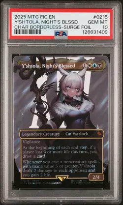 2025 MTG FINAL FANTASY COMMANDER #0215 Y'SHTOLA, NIGHT'S BLESSED PSA 10 - Image 1