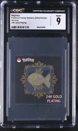 ✨✨✨ CGC 9 2023 Pokemon Candy Stickers Magikarp 24K Gold Plating Korean - Image 1