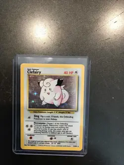 Pokemon Clefairy Base Set Unlimited Holo Rare 5/102 Card Vintage - HP - Image 1