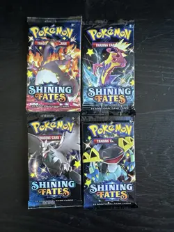 Pokemon Shining Fates Booster Packs. Sealed Set Of All 4 Artworks. - Image 1