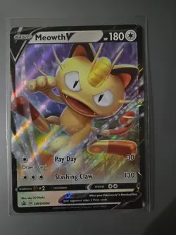 Meowth V SWSH004 Sword & Shield NM, POKEMON Ultra Rare Holo - Image 1