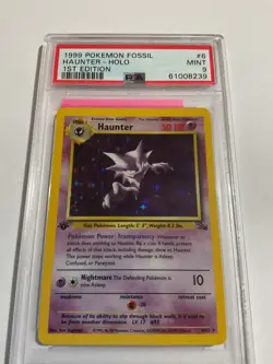 Haunter-Holo PSA 9 1999 Pokemon Fossil #6 1st Edition Pokemon - Image 1