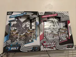 Pokemon Black Bolt(damaged box) & White Flare Binder Collection Bundle Set of 2 - Image 1