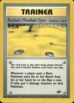 Rocket's Minefield Gym 119/132 Uncommon Gym Challenge WOTC Pokemon - Image 1