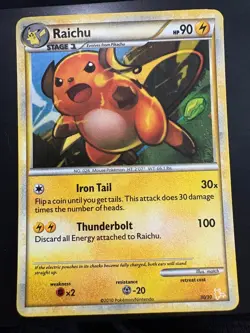 Raichu 30/30 Holo Rare - Pokemon TCG Heartgold & Soulsilver Trainer Kit MP - Image 1