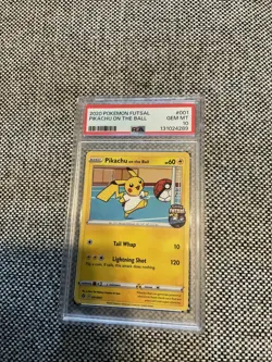 2020 POKEMON FUTSAL #001 PIKACHU ON THE BALL PSA 10 - Image 1