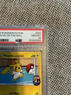 2020 POKEMON FUTSAL #001 PIKACHU ON THE BALL PSA 10 - Image 4