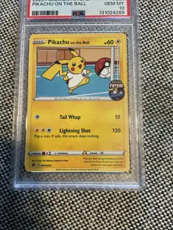2020 POKEMON FUTSAL #001 PIKACHU ON THE BALL PSA 10 - Image 5