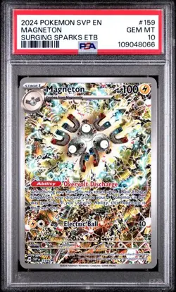 Pokemon Surging Sparks - MAGNETON - BLACK STAR PROMO HOLO - SVP 159 - PSA 10 - Image 1