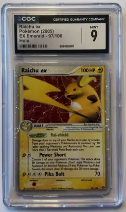 Pokemon RAICHU ex 97/106 (Ultra Rare Holo) Emerald - CGC 9 - Image 1