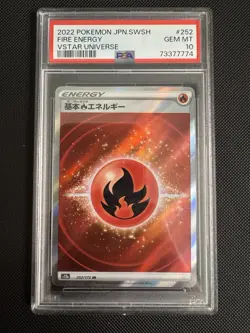 2022 POKEMON JAPANESE SWORD & SHIELD VSTAR UNIVERSE #252 FIRE ENERGY PSA 10 - Image 1