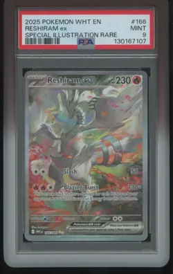 2025 - White Flare Reshiram ex PSA 9 Special Illustration Rare # 166 / 086 - Image 1