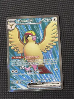Pidgeot EX 217/197 Ultra Rare Full Art Holo Obsidian Flames Pokemon TCG Card NM - Image 1