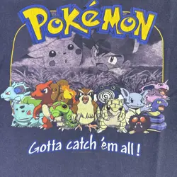 1999 Pokemon Gotta Catch 'Em All Official Nintendo Shirt Youth L Vintage 90s - Image 2