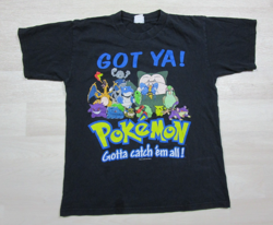 Vintage POKEMON Gotta Catch Em All T Shirt Kids Youth (L) 90s Y2K Nintendo Black - Image 1
