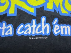 Vintage POKEMON Gotta Catch Em All T Shirt Kids Youth (L) 90s Y2K Nintendo Black - Image 4