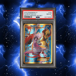 2015 POKEMON XY BREAKTHROUGH MEWTWO EX #163 SECRET RARE PSA 8 NM - Image 1
