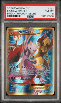 2015 POKEMON XY BREAKTHROUGH MEWTWO EX #163 SECRET RARE PSA 8 NM - Image 4