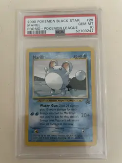 Pokemon TCG Marill 29/53 WOTC Promo Regular Vintage Card PSA 10 Gem Mint - Image 1