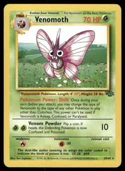 Pokemon Cards Venomoth 29/64 UNLIMITED Jungle WOTC Rare LP - Image 1