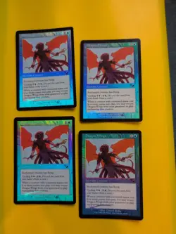 Dragon Wings. playset. Enchant MTG FOIL Shooting Star. Scourge 2003 4 Card. - Image 1