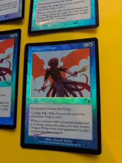 Dragon Wings. playset. Enchant MTG FOIL Shooting Star. Scourge 2003 4 Card. - Image 2