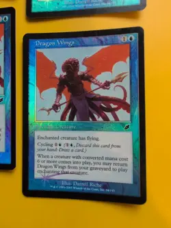 Dragon Wings. playset. Enchant MTG FOIL Shooting Star. Scourge 2003 4 Card. - Image 3