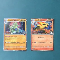 Pokemon Destined Rivals Tyranitar & Typhlosion Holo Lot - 2 Cards - Image 1