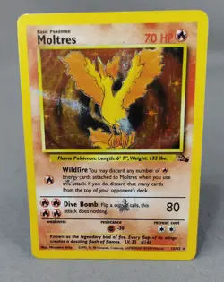 Moltres 12/62 Fossil Holo Vintage Pokemon Trading Card pokemon 1999 - Image 1