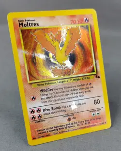 Moltres 12/62 Fossil Holo Vintage Pokemon Trading Card pokemon 1999 - Image 2
