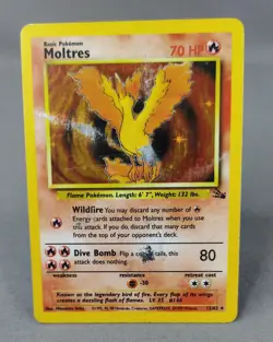 Moltres 12/62 Fossil Holo Vintage Pokemon Trading Card pokemon 1999 - Image 4