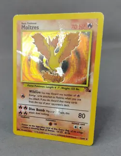 Moltres 12/62 Fossil Holo Vintage Pokemon Trading Card pokemon 1999 - Image 5