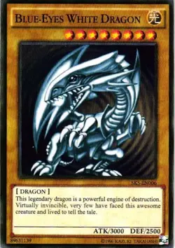 BLUE EYES WHITE DRAGON YuGiOh YU GI OH Custom Anime Collectible Card - Image 1