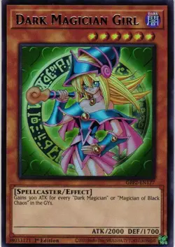 DARK MAGICIAN GIRL HOLO YuGiOh YU GI OH Custom Anime Collectible Card - Image 1