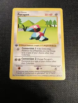 Pokemon TCG Porygon Base Set, 1st Edition Uncommon Card - Image 1
