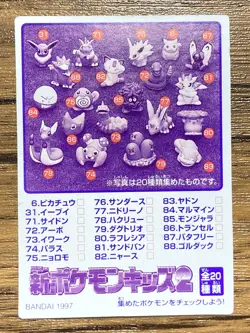 Pokemon Kids' Mini Card Porygon Nintendo Bandai Pocket Monsters 1997 Japan - Image 2
