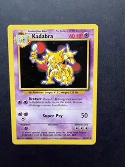 Pokemon Cards: Kadabra 32/102: Base Set Uncommon: LP - Image 1